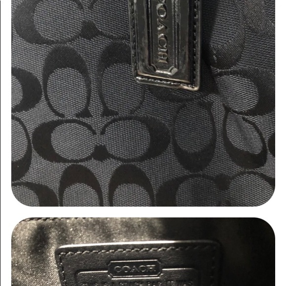 Coach Signature Shoulder Bag Large Lightweight LL1161 Adjustable Double Straps - Picture 3 of 5